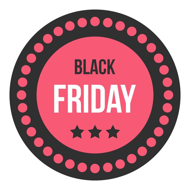 Black Friday-verkoopstickerpictogram Vlakke afbeelding van Black Friday-verkoop vectorpictogram voor webontwerp