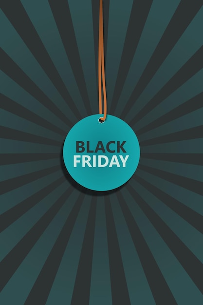 Black Friday-verkooptag Black Friday-ontwerpverkoopkorting reclamemarketingprijskaartje Verticale bannerillustratie