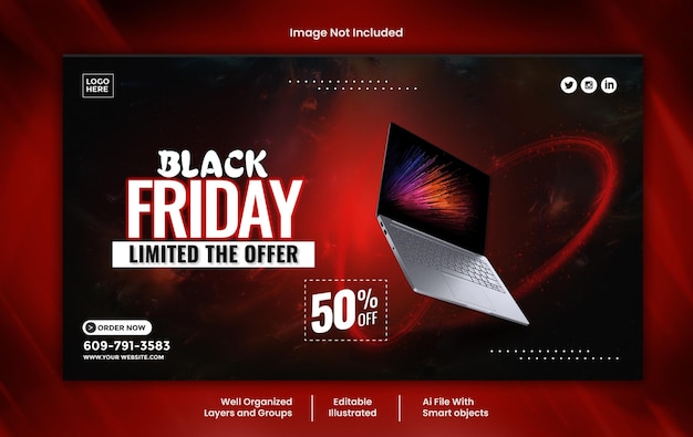 Vector black friday web banner vector template