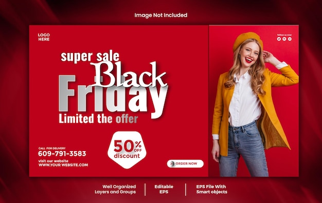 Vector black friday web banner vector template