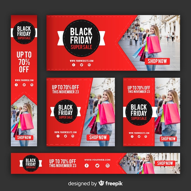 Vector black friday website banner template