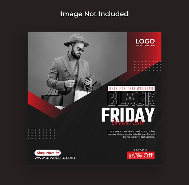 Black friday weekend sale social media banner instagram post and web banner premium vector