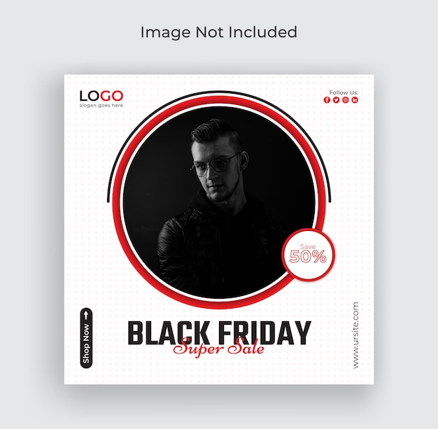 Vendita del fine settimana del black friday banner sui social media post instagram e banner web premium vector