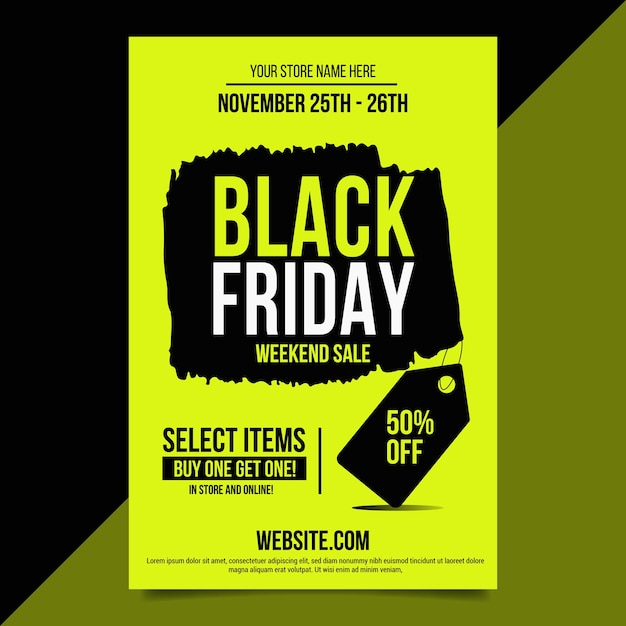 Vector black friday weekend sales flyer template