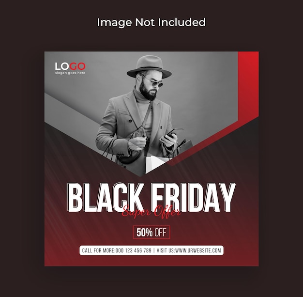 Black Friday-weekendverkoop Social media Banner instagram-post en webbanner premium vector