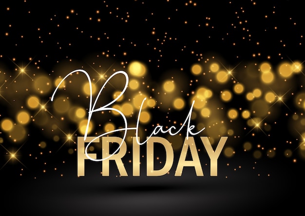 Vector black friday with a glittery bokeh lights design