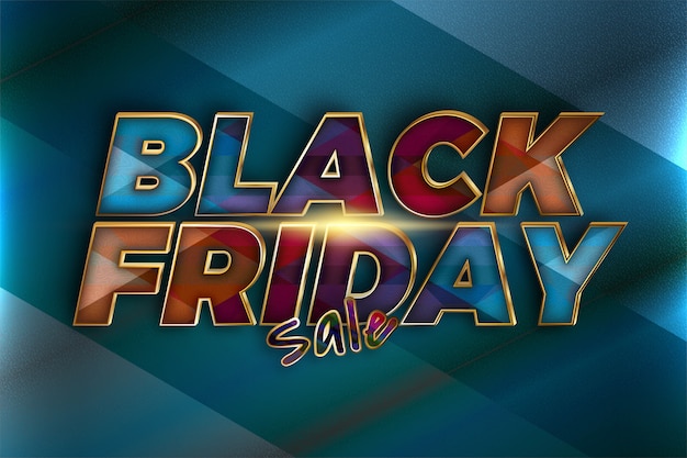 Black Friday with text effect theme metal