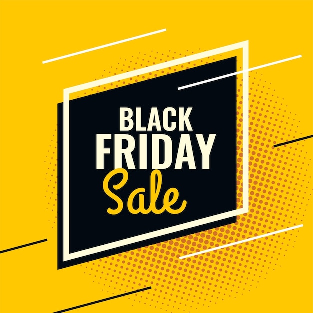 Black friday yellow and black abstract sale banner template