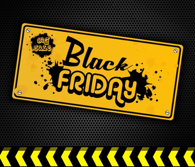 Vector black friday yellow door sign