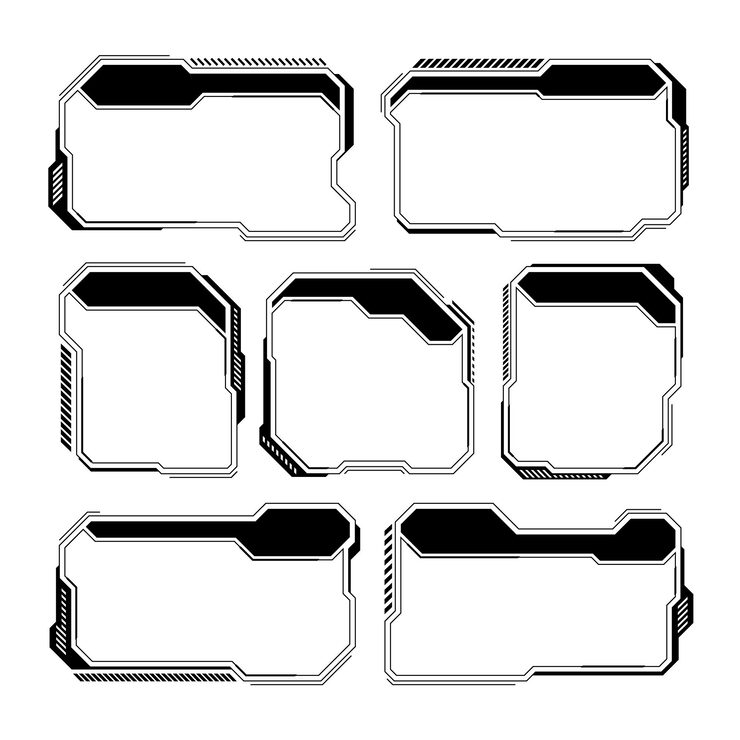 Vector 黑色未来 hud 或 ui 元素 scifi 用户界面文本框呼叫 警告消息框信息框模板 数字风格的现代游戏界面布局 矢量插图