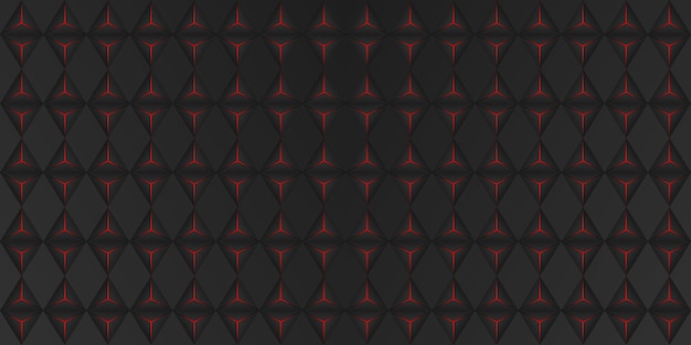 Black geometric background with red triangles Vector illustration