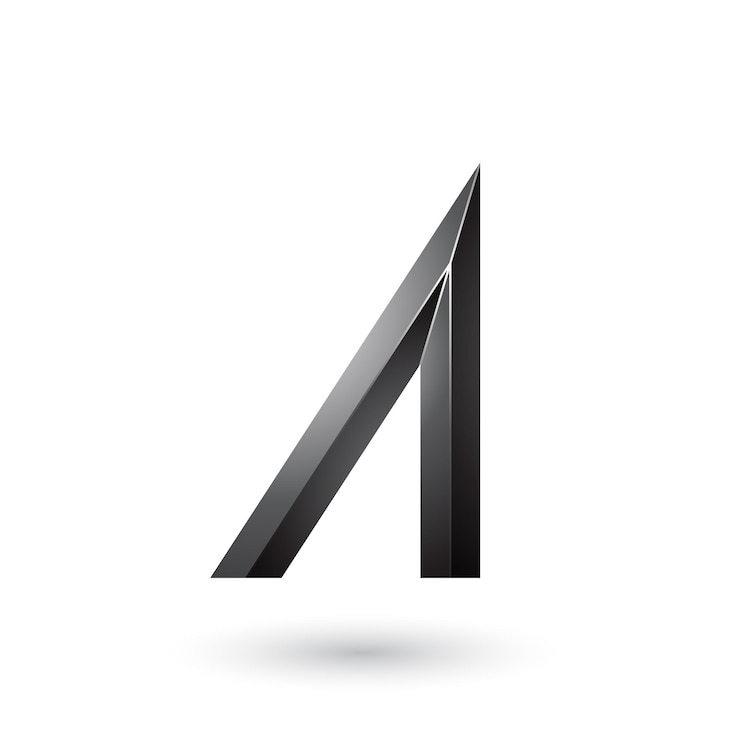 Vector black geometrical glossy letter a vector illustration