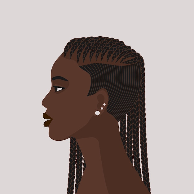 black girl with african braiding hairstyle