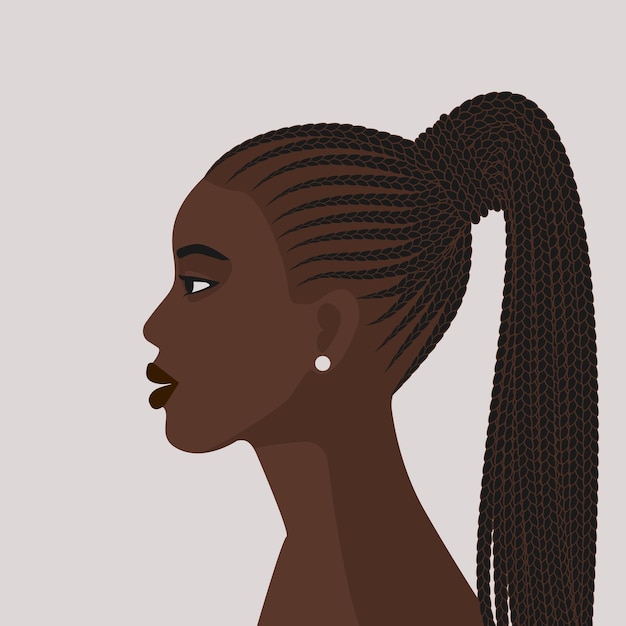 Black girl with braided ponytail