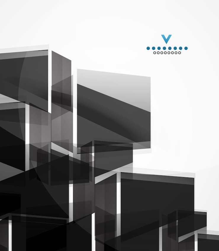 Vector black glass squares geometric background