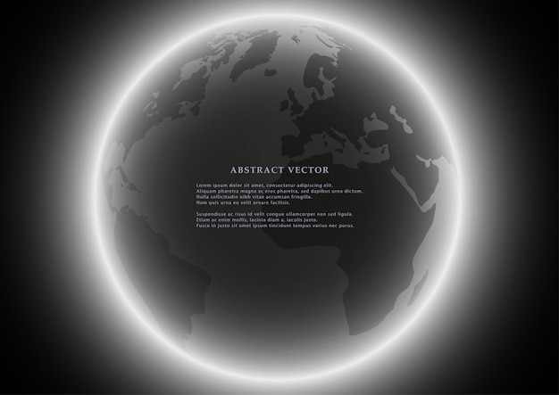 Black globe earth background.