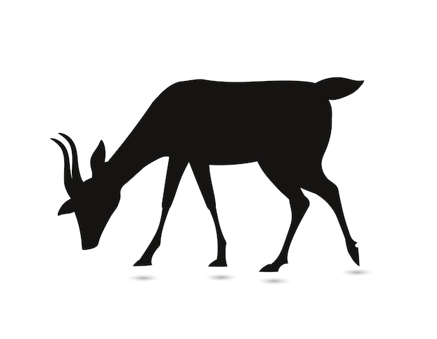 Vector black goat isolated vector silhouette