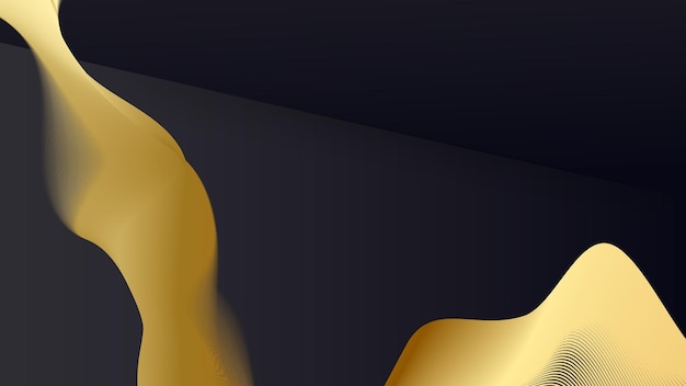 Black and gold background abstract art vector with luxury and simple style