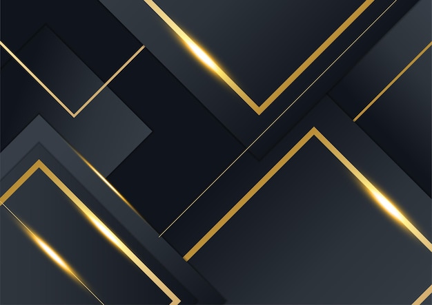 Black and gold background for business presentation design template with luxury elegant premium corporate concept