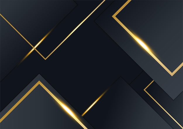 Black and gold background for business presentation design template with luxury elegant premium corporate concept