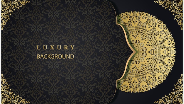 A black and gold background with a gold border and the word luxury in the middle