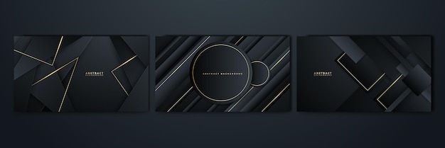 Vector black gold background