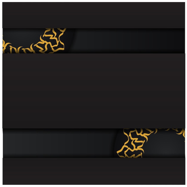 A black and gold box with a black background and a gold design.