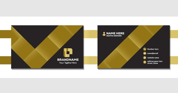 Vector black and gold boxes luxury business card