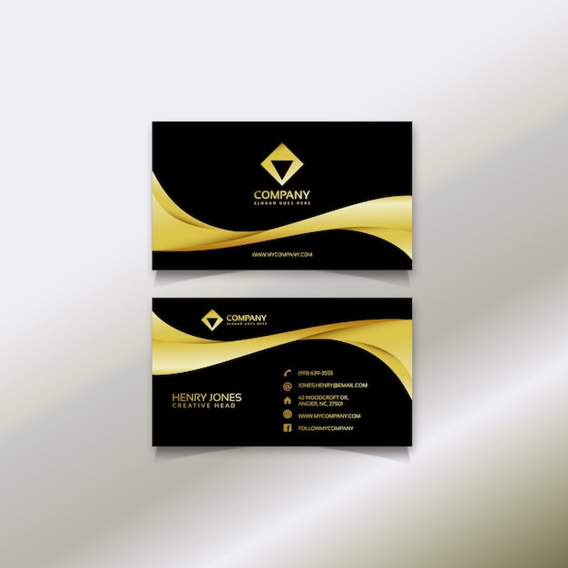 Black and gold business card design