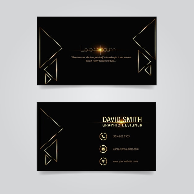 Black and gold business card