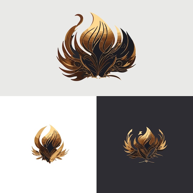 Black and gold colour logo design