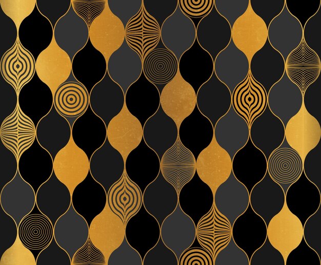 black and gold curves pattern 1