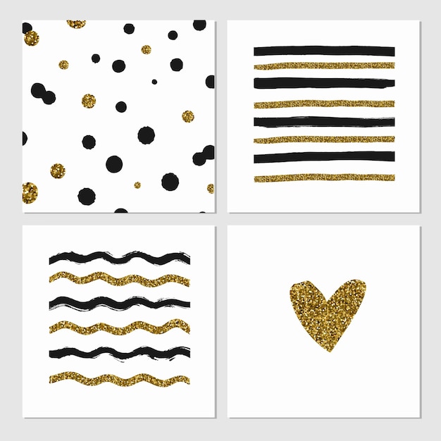 Black and gold decorative set