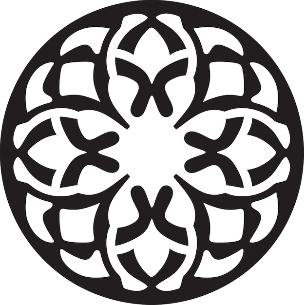 검은색과 금색 우아한 아랍어 꽃 패턴  ⁇ 블럼 아랍어 마법 재정의 된 꽃 타일 로고 Ve