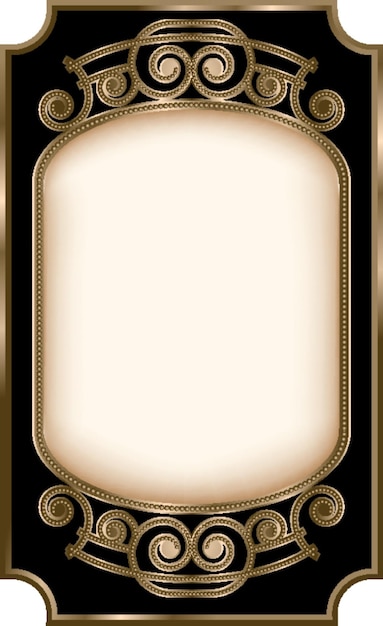 A black and gold frame with a gold border and the frame is labeled as " the word " on it ".