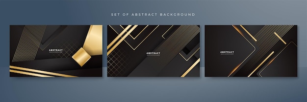 Vector black and gold geometric shapes luxury abstract background