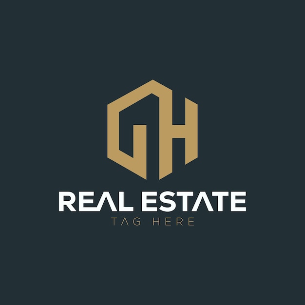 A black and gold home logo with a house on the bottom.