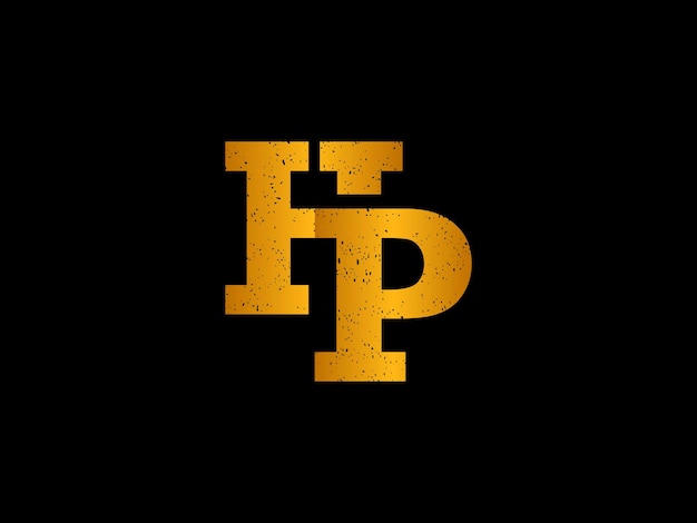 A black and gold hp logo