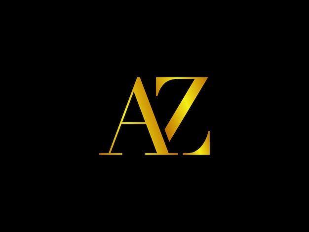 黒の背景に az の黒と金のロゴ