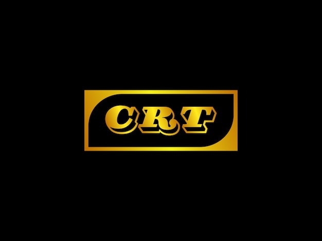 Vector a black and gold logo for a company called crt.