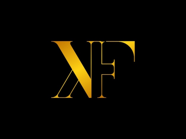 A black and gold logo for a new company xf