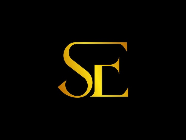 A black and gold logo for se