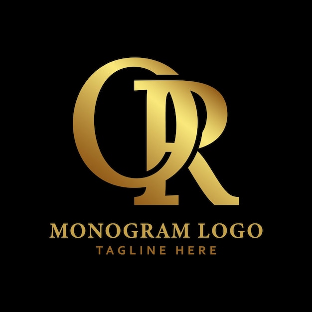 Vettore nero e oro o logo che dice logo monogramma