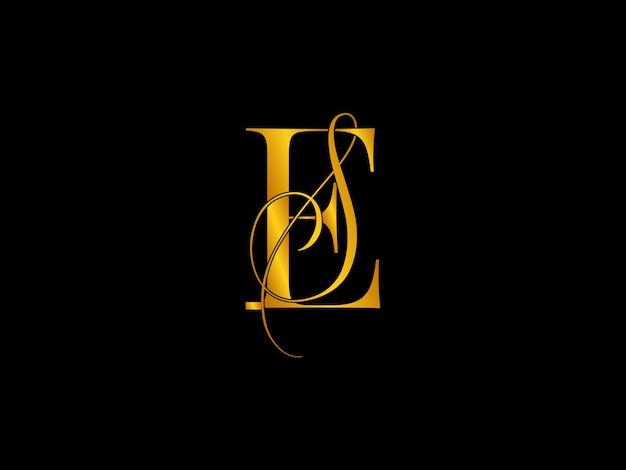 A black and gold logo with l on it