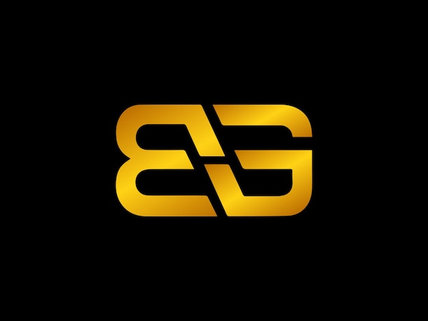 黒の背景に文字 bg の黒と金のロゴ