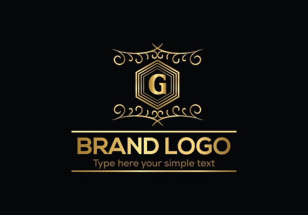 Vector a black and gold logo with the letter g on it