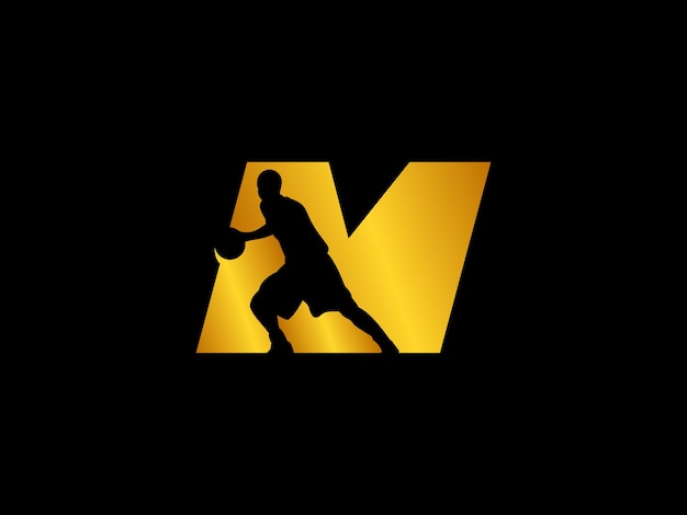 A black and gold logo with a letter m in the middle