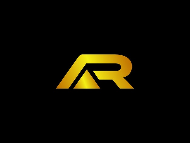文字rが付いた黒と金のロゴ