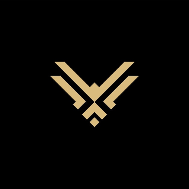 A black and gold logo with the letter v on it