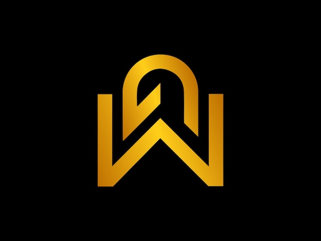 A black and gold logo with the letters g and w